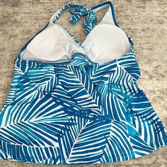 Chaps size 10 two piece bathing suit halter tankini - Picture 7 of 11